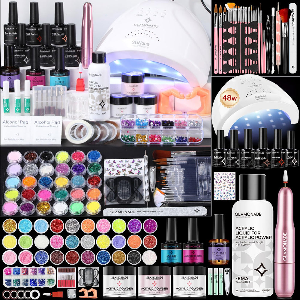 Glamonade kit de uñas acrílicas todo en uno, ideal para principiantes.