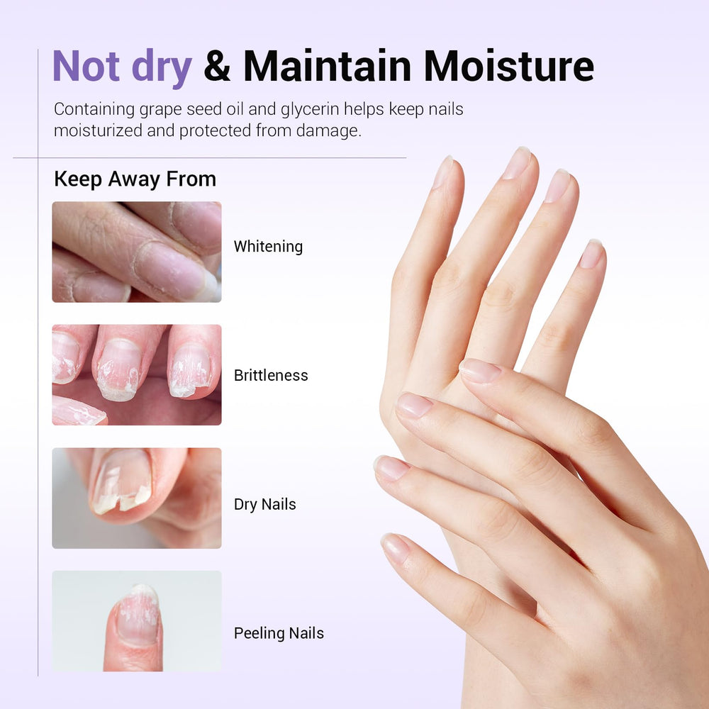 Glamonade quita esmalte con purpurina, resultado limpio sin residuo.