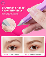 GlamTweeler Expert para vello facial fino con control de agarre estable.