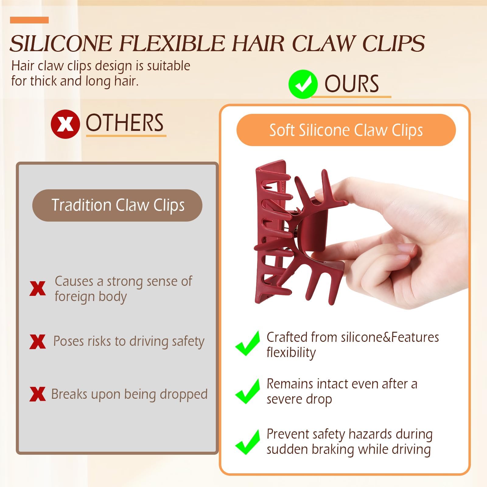 Clip de 10 cm de Glaudmeiss para cabello grueso