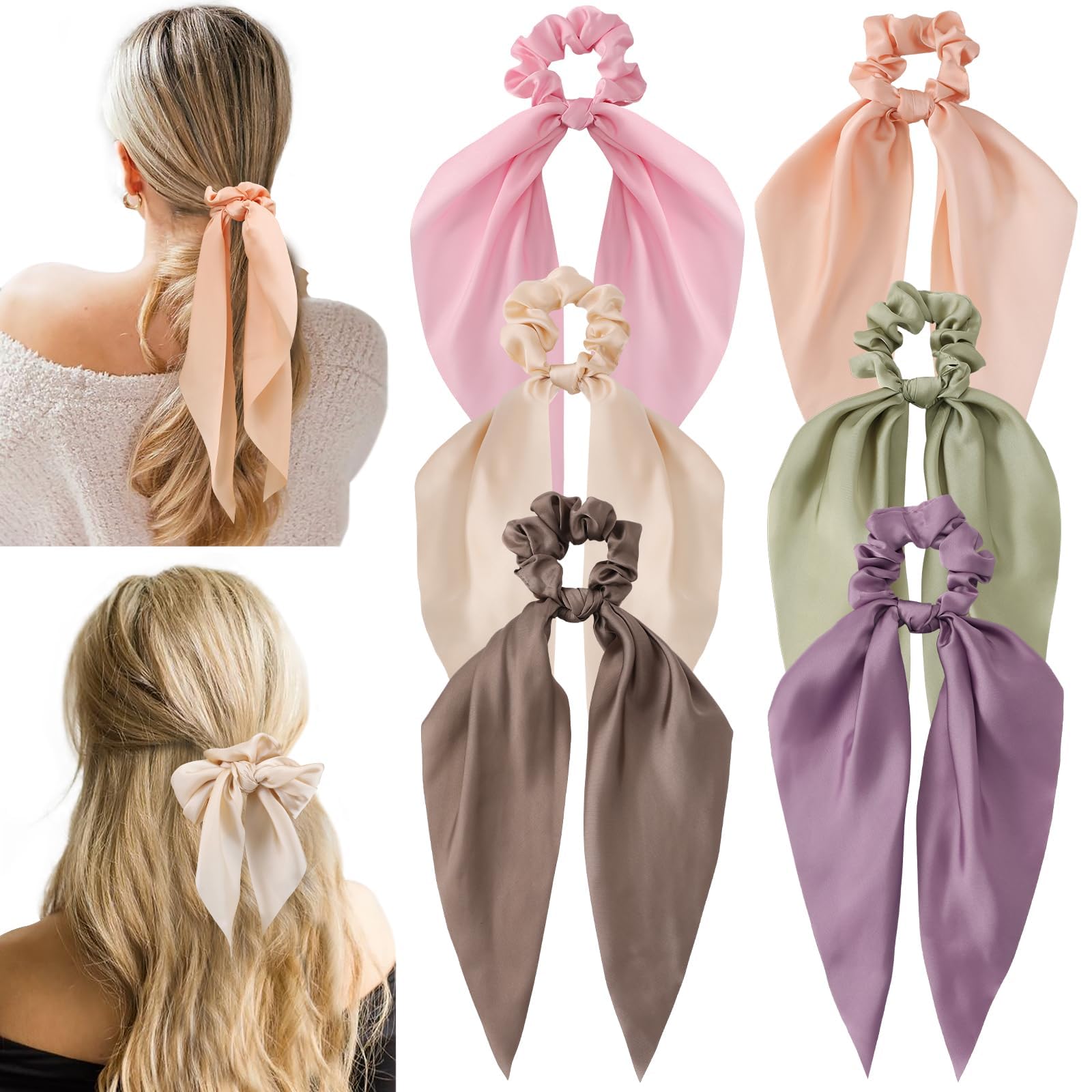 Glaudmeiss lazo seda nudo blanco, accesorio elegante para peinados diarios.