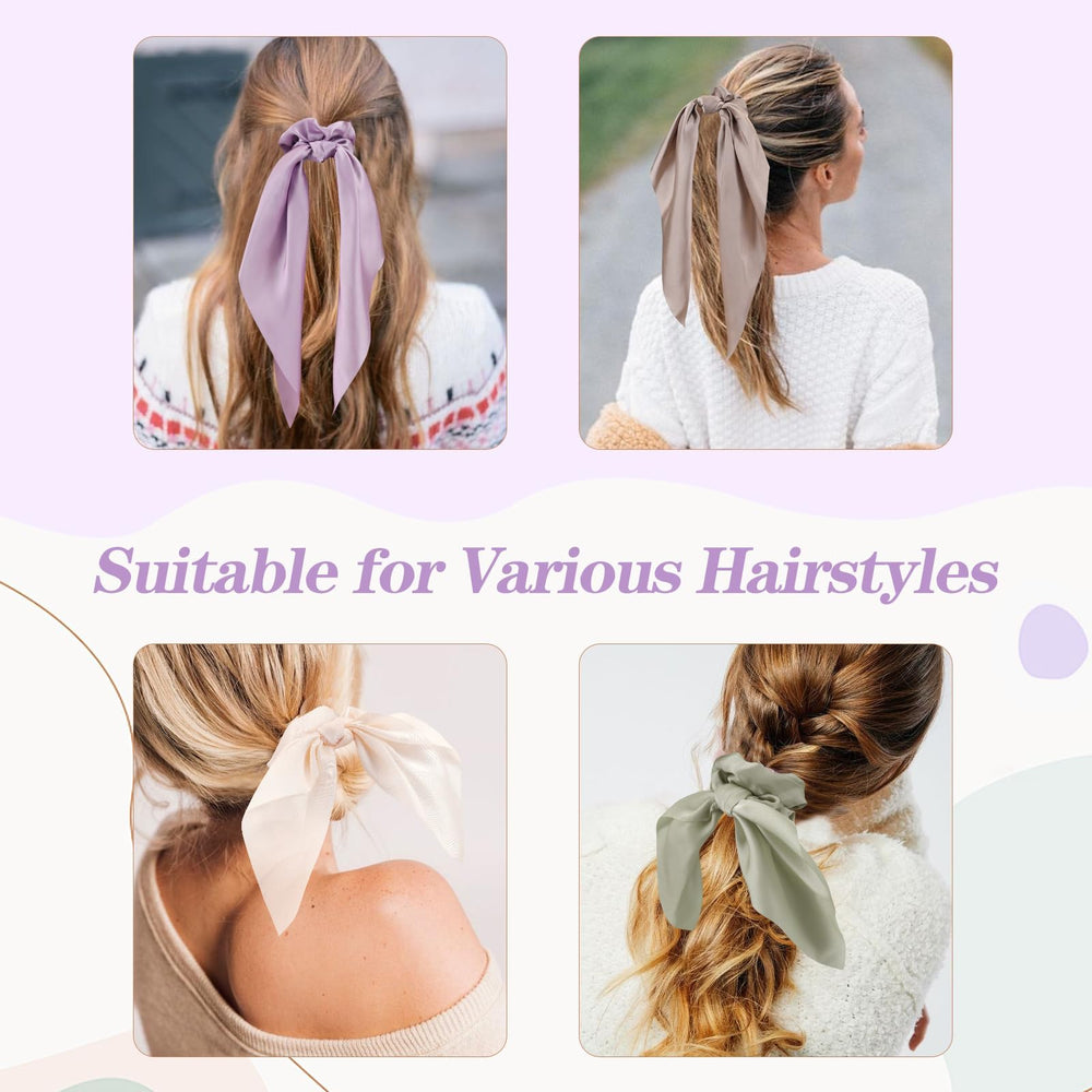 Glaudmeiss scrunchie seda lazo, opción elástica para peinados con textura.