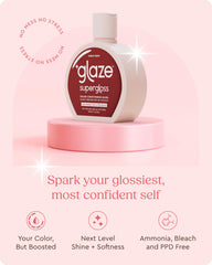 Glaze: cabello marrón natural luce tono profundo y acabado sedoso.