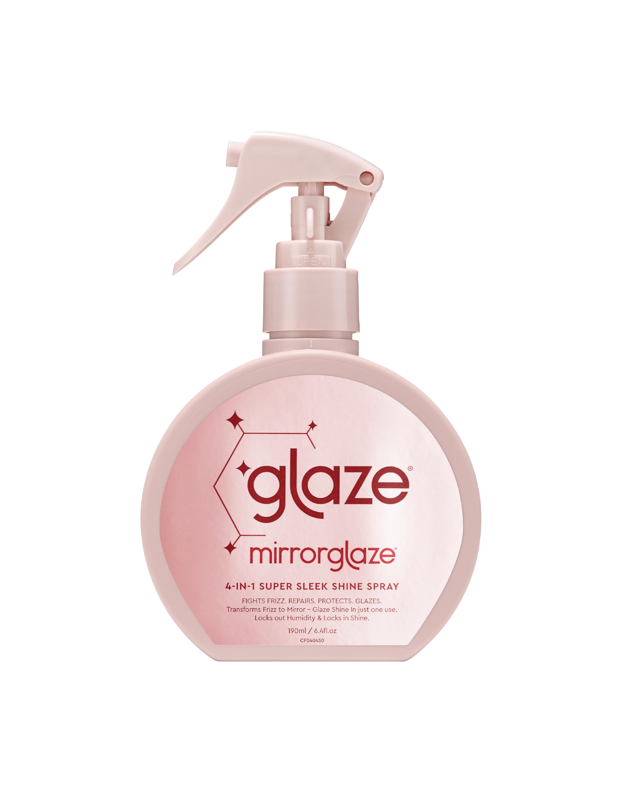 MirrorGlaze de Glaze, frasco visible, brinda brillo espejo en el peinado diario.
