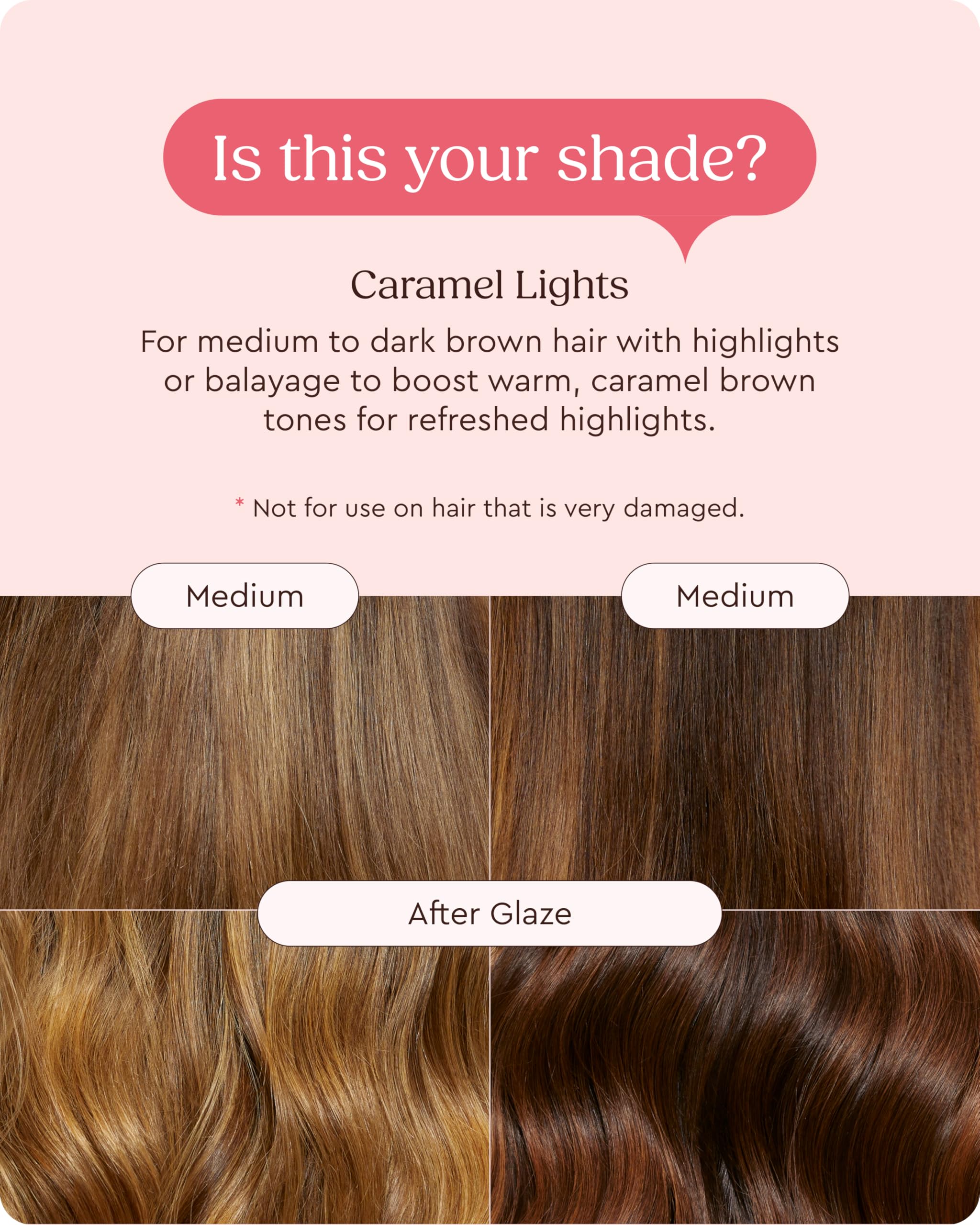 Muestra de color Caramelo Iluminado en mechones de cabello