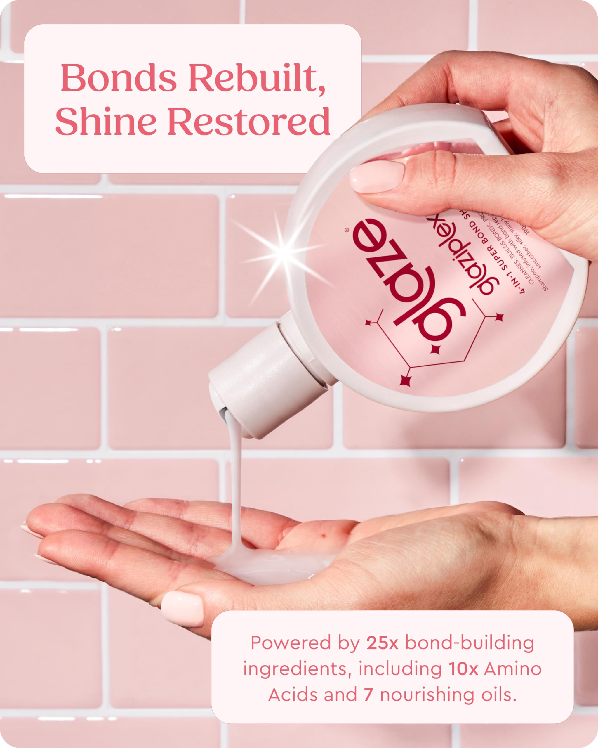 Glaze Super Bond Building Shampoo control del encrespamiento, cabello más manejable