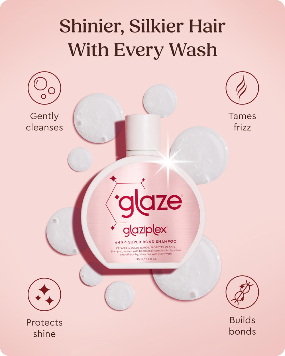 Glaze Super Bond Building Shampoo cuidado diario, apto para todo tipo de cabello