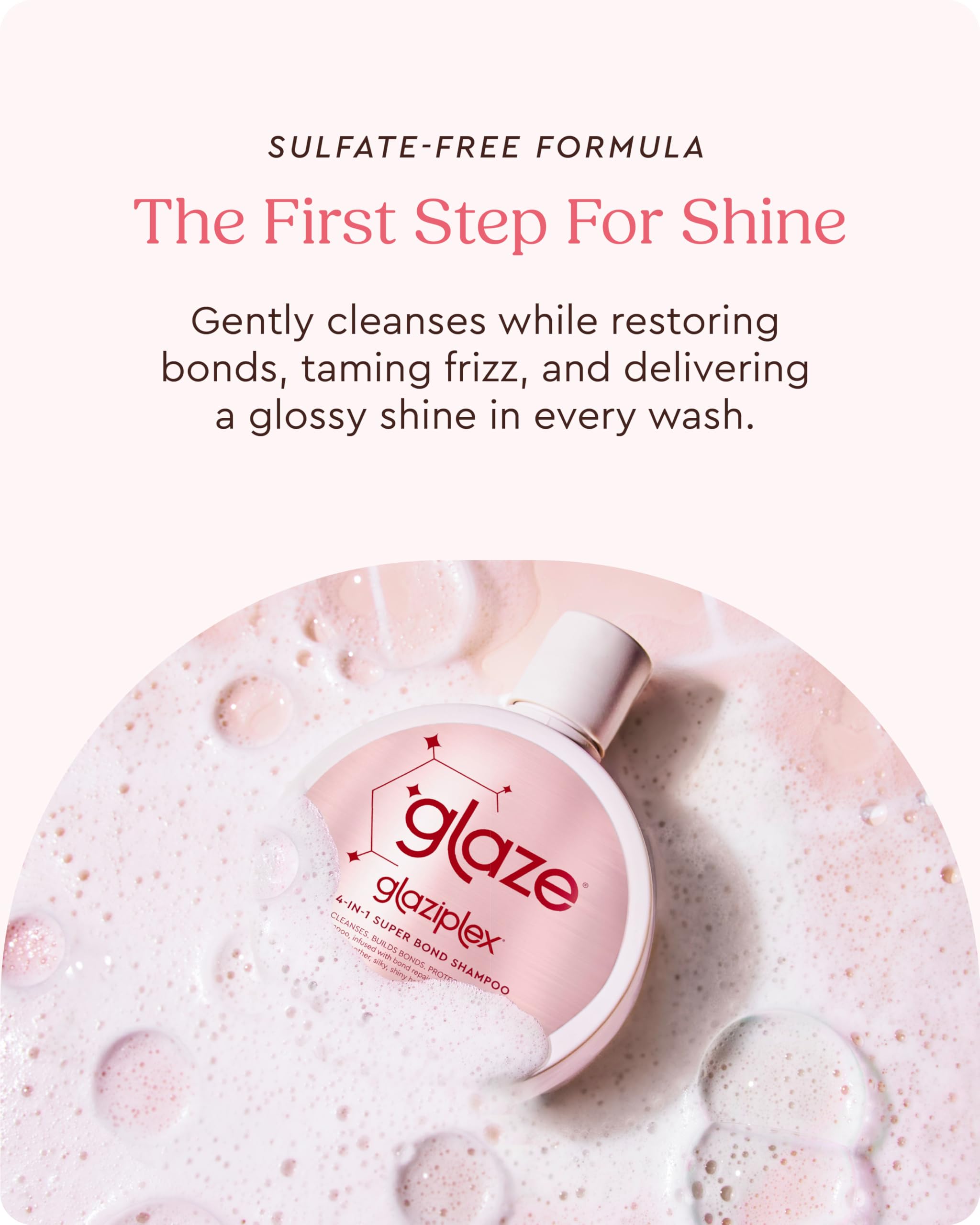 Glaze Super Bond Building Shampoo espuma cremosa, limpieza suave y cuidado diario