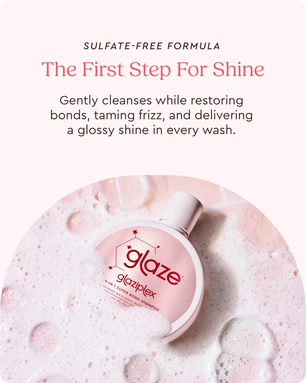Glaze Super Bond Building Shampoo espuma cremosa, limpieza suave y cuidado diario