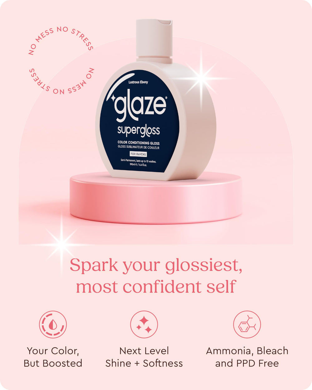 Glaze Supergloss aplicación rápida de color semipermanente para cabello natural