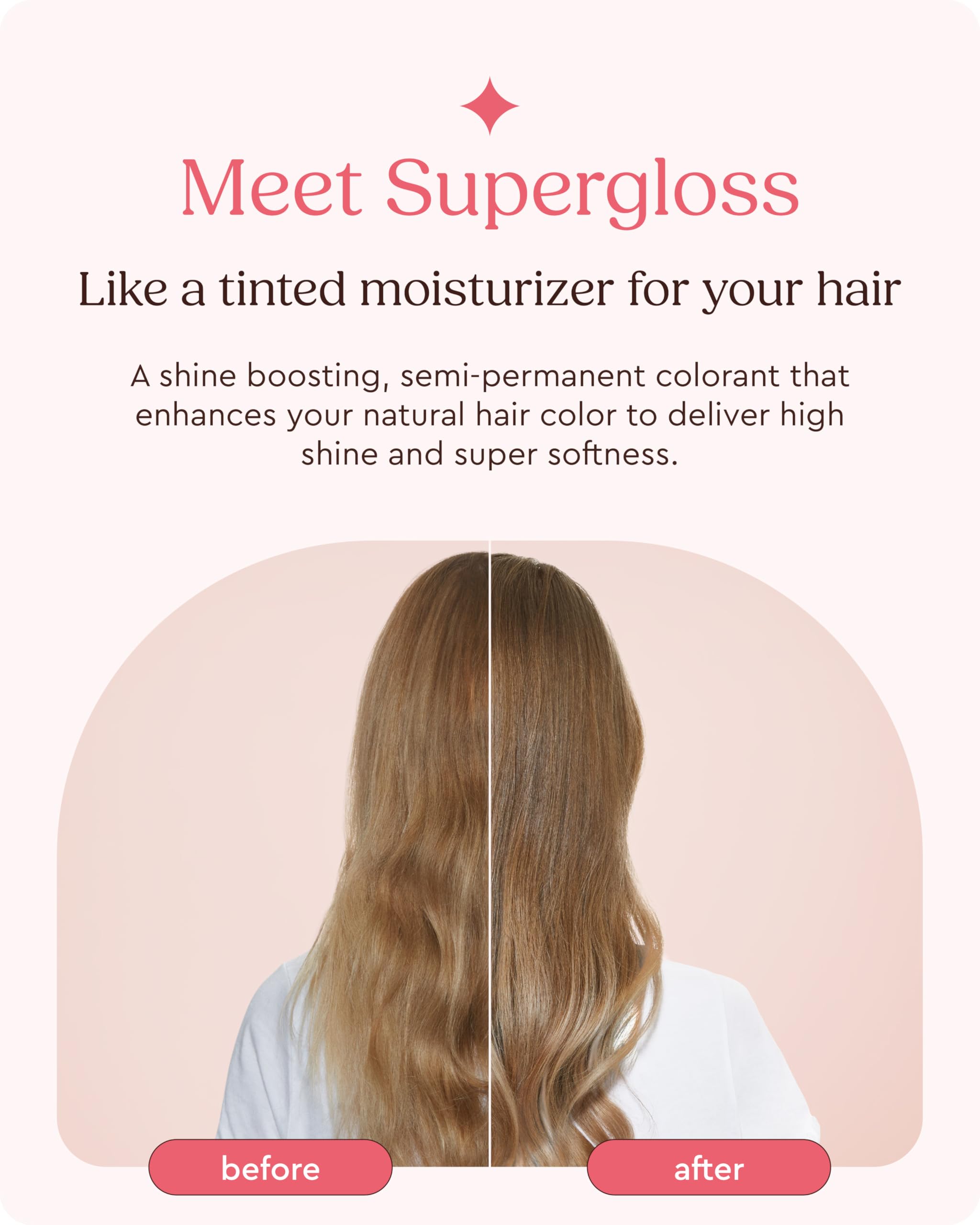 Glaze Supergloss aplicación en cabello mostrando color y uniformidad.