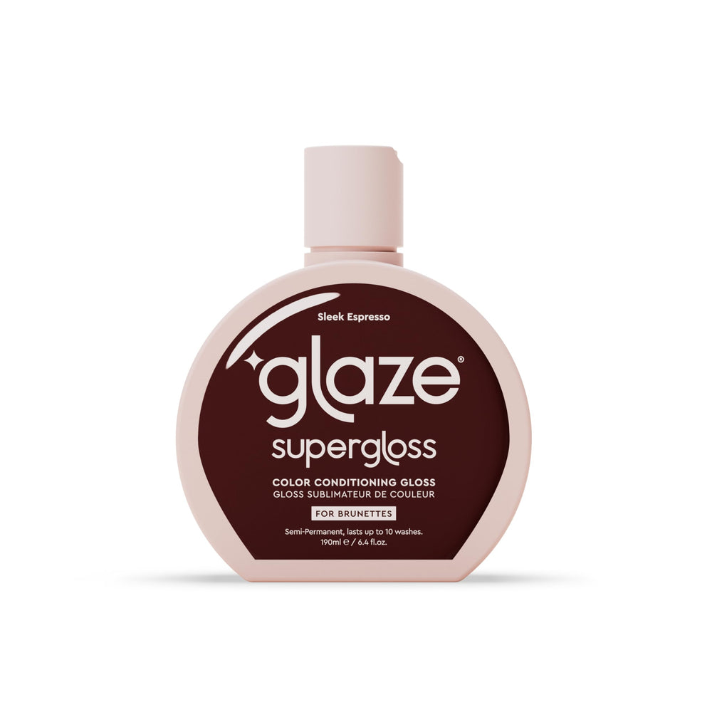 Glaze Supergloss con bomba dispensadora para espresso: brillo inmediato y uso cómodo.