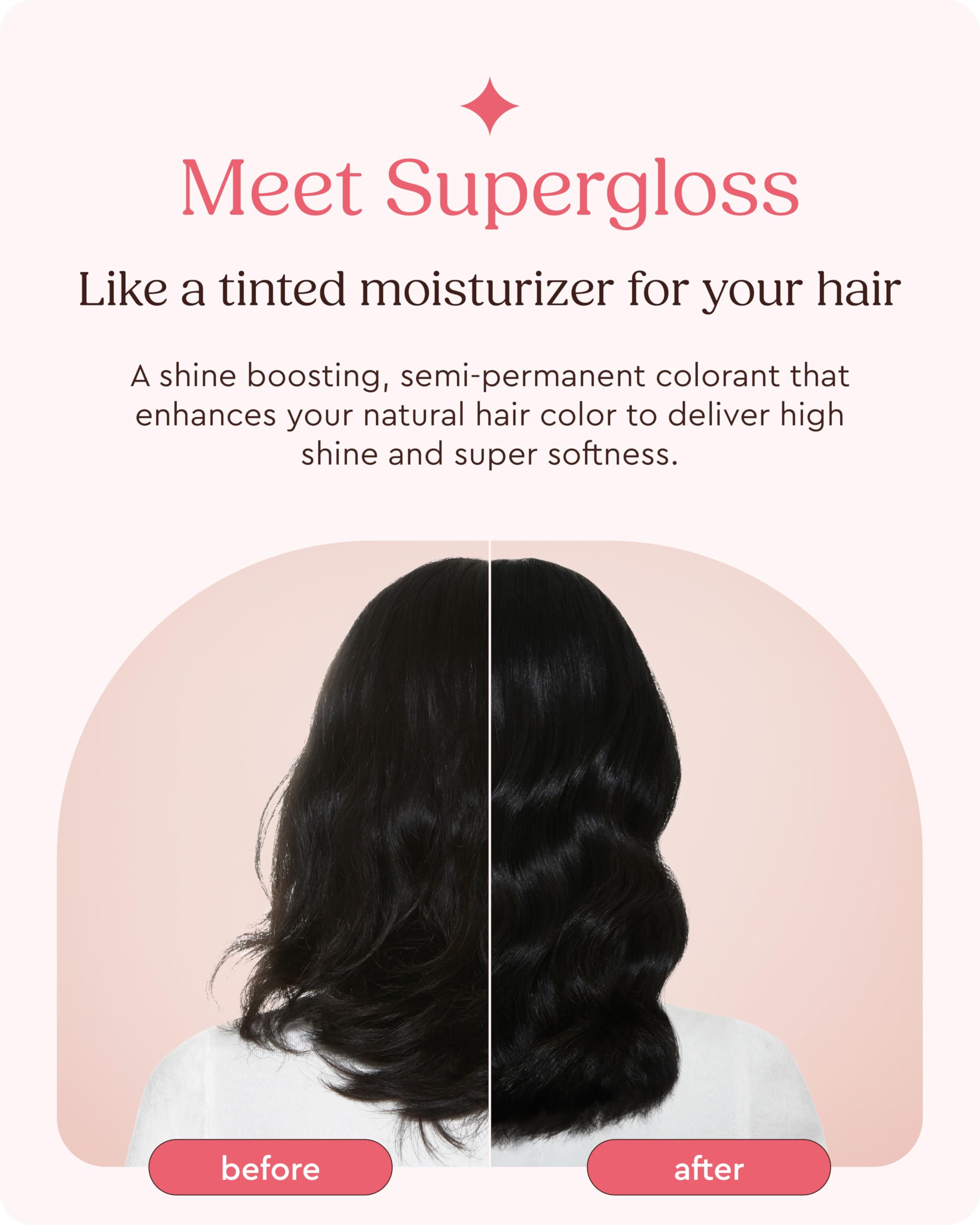 Botella Glaze Supergloss con bomba para una aplicación limpia y controlada.