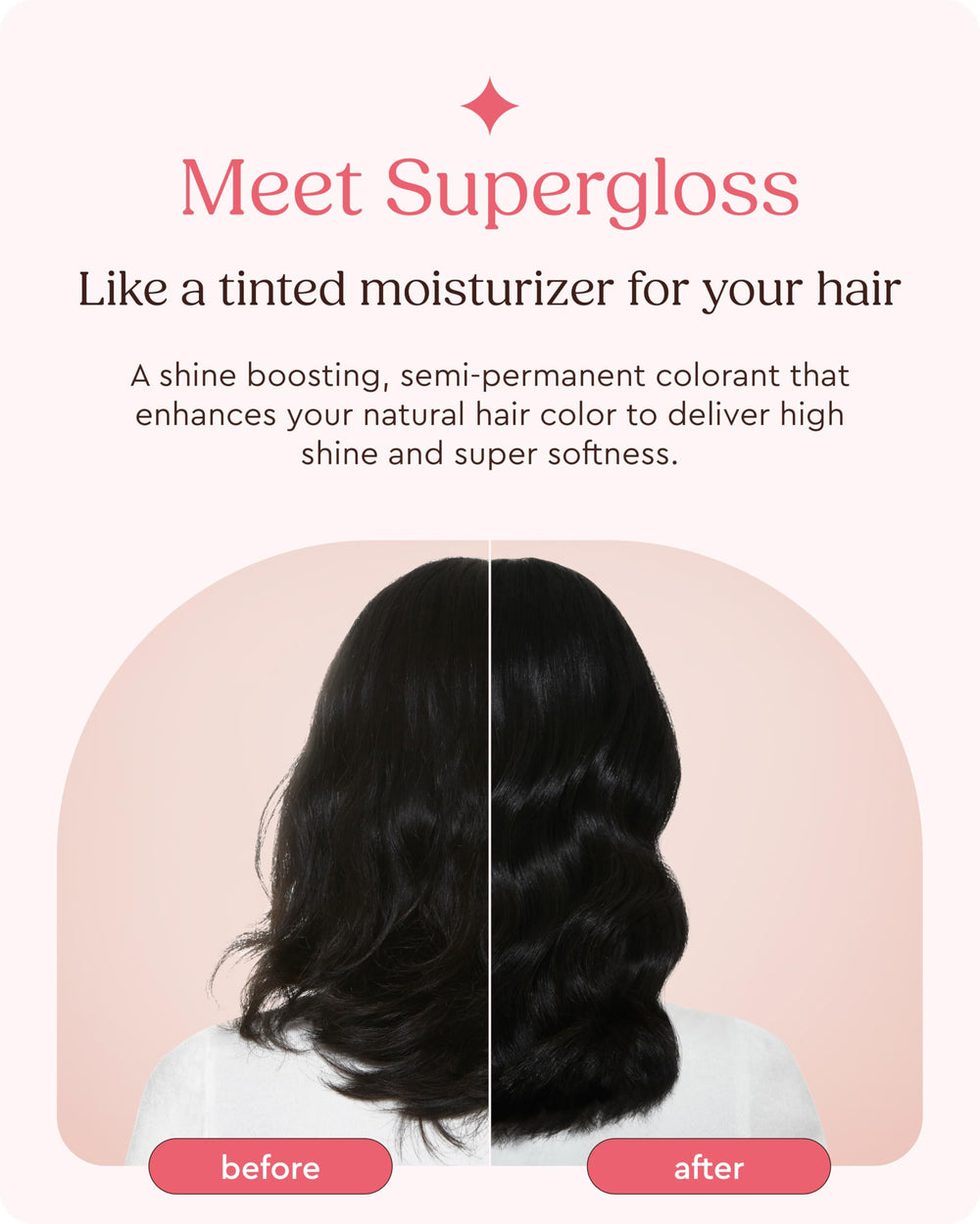 Botella Glaze Supergloss con bomba para una aplicación limpia y controlada.