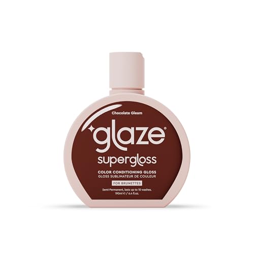 Glaze Supergloss, botella con dosificador, aporta brillo inmediato y color revitalizante al cabello natural.