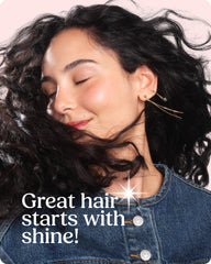 Cabello castaño oscuro con brillo intenso gracias a Glaze Supergloss.