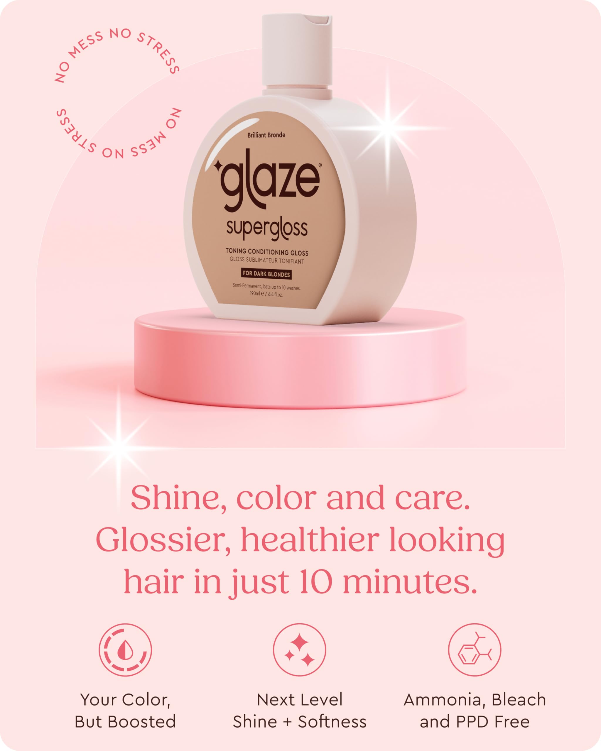 Glaze Supergloss muestra de color brillante para tono real.