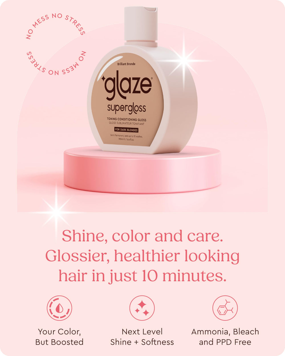 Glaze Supergloss muestra de color brillante para tono real.
