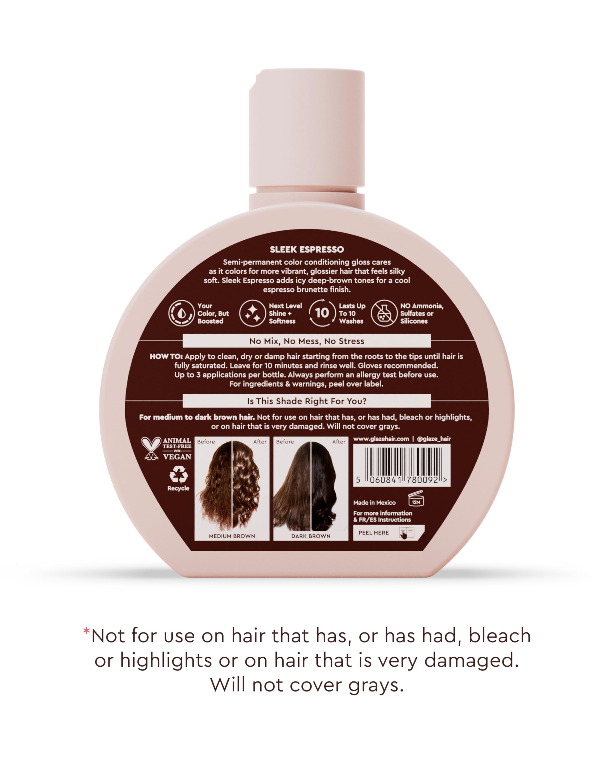 Glaze Supergloss sin silicona ni sulfatos: opción vegana y cruelty-free.