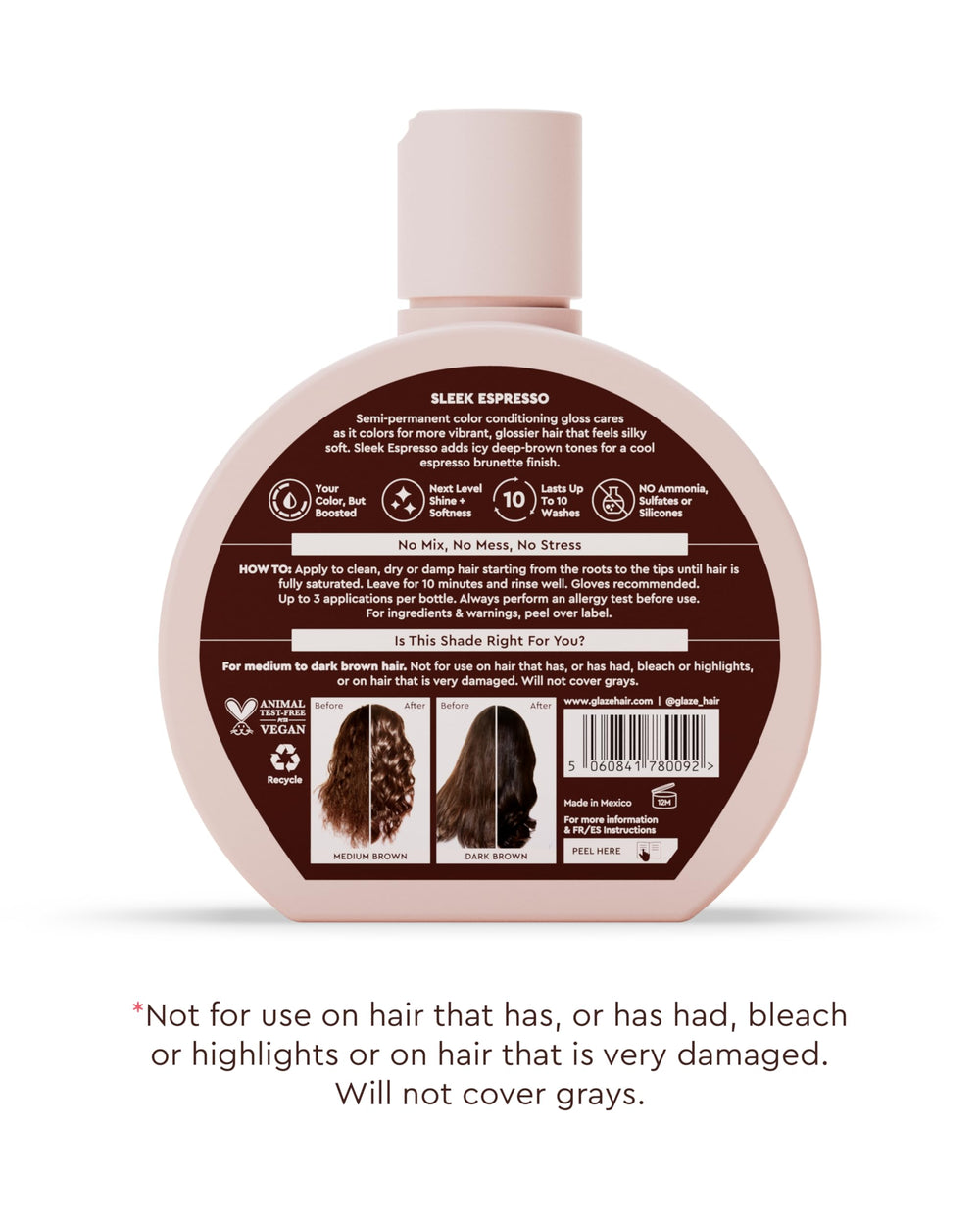 Glaze Supergloss sin silicona ni sulfatos: opción vegana y cruelty-free.
