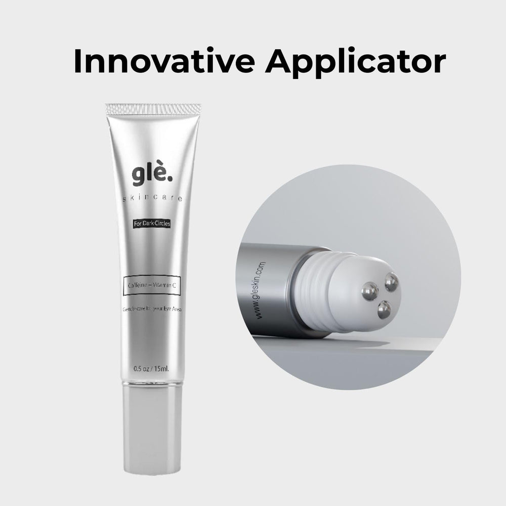 Gle Skincare Serum Ojos Antiarrugas y Ojeras aplicado en el contorno.