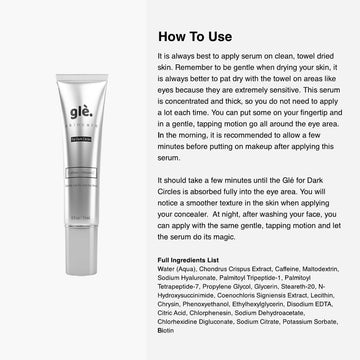 Gle Skincare Serum Ojos Sin Fragrancia, ideal para uso diario.