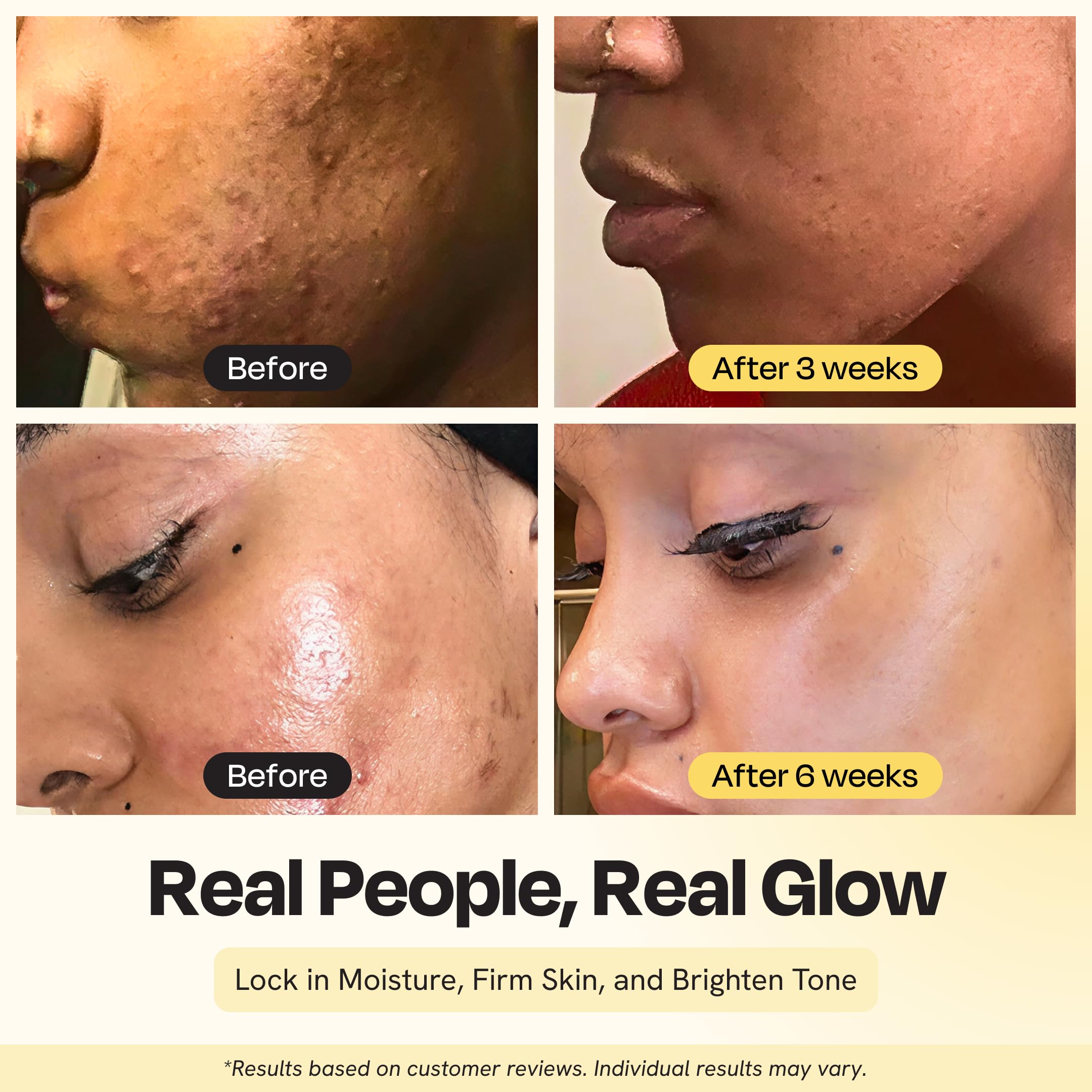 Gleamin Aceite facial con Vitamina C, aplicación suave para tono uniforme.