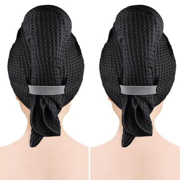 Glimglint conjunto de dos toallas microfibra para cabello largo, cobertura total y secado rápido.