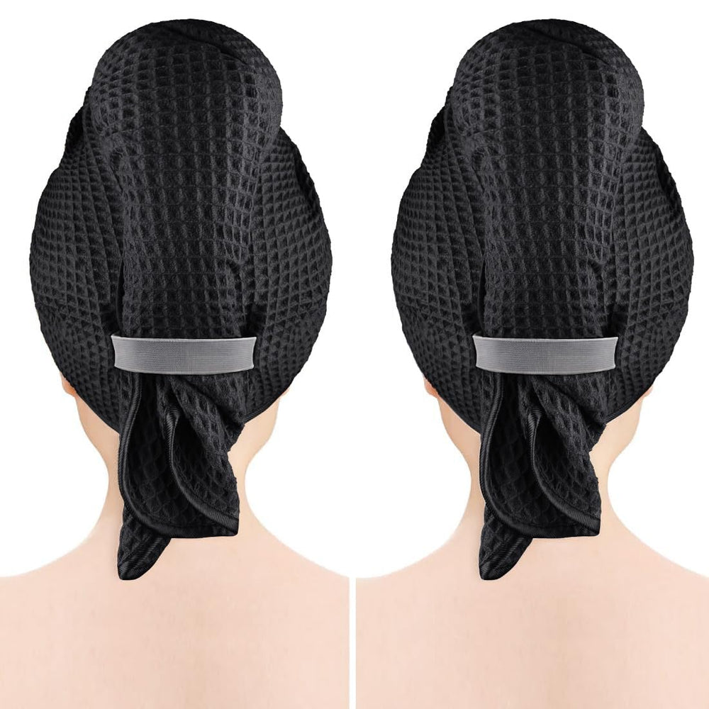 Glimglint conjunto de dos toallas microfibra para cabello largo, cobertura total y secado rápido.