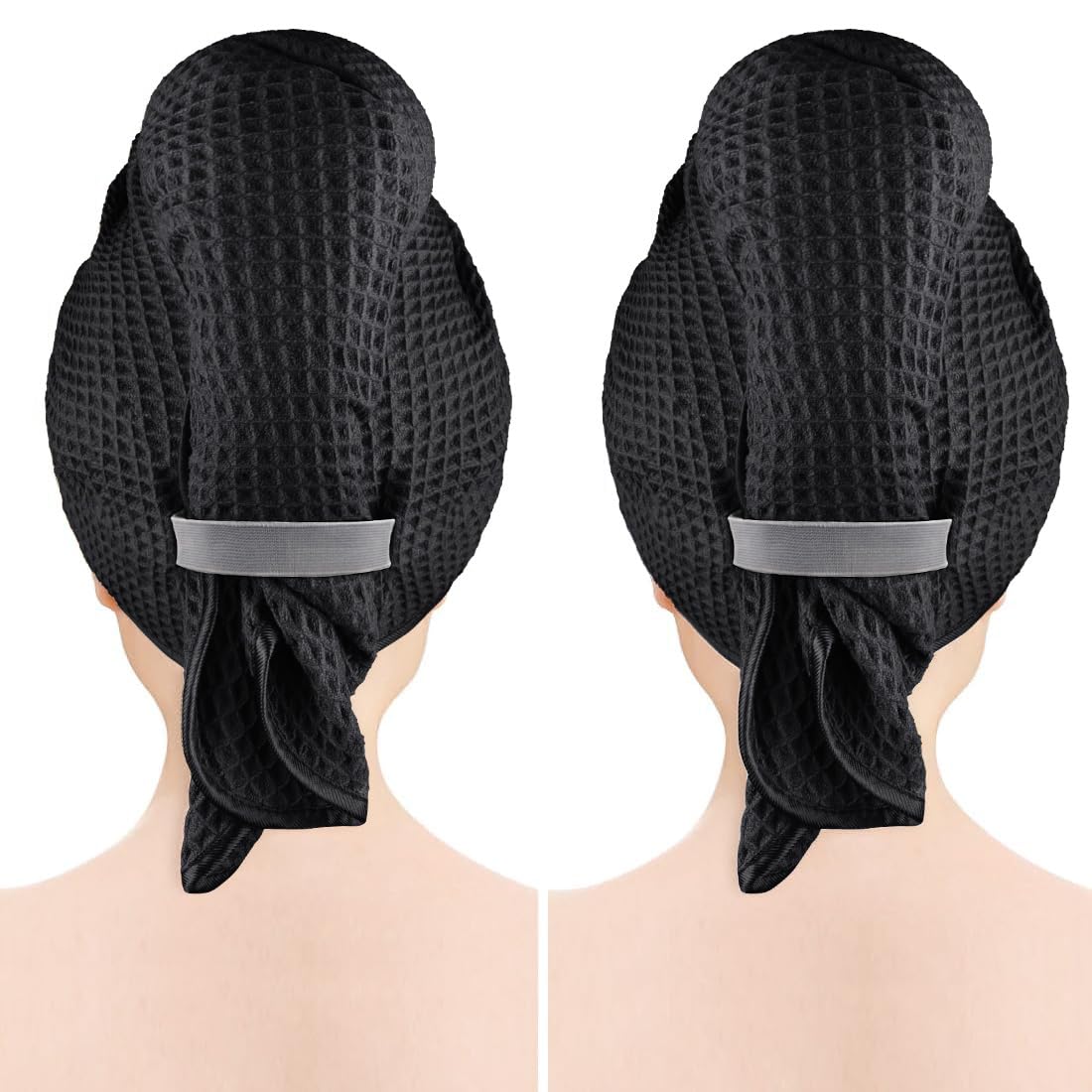 Glimglint conjunto de dos toallas microfibra para cabello largo, cobertura total y secado rápido.
