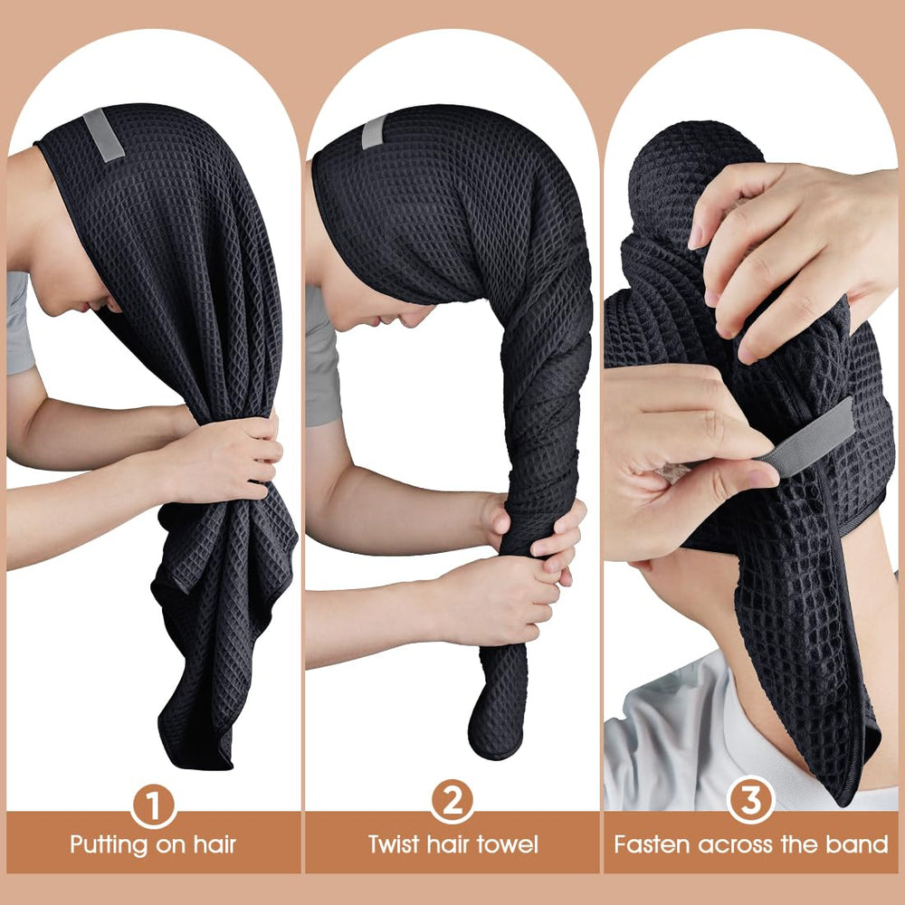 Glimglint textura panal en toalla microfibra, mayor absorción de humedad para el cabello.