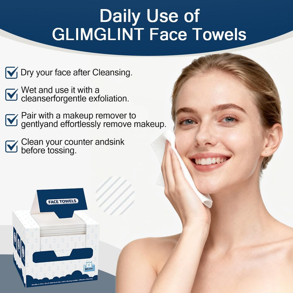 TOALLITAS GLIMGLINT DOBLE TEXTURA, suavidad y exfoliacion suave para la limpieza facial.