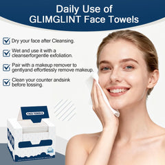 TOALLITAS GLIMGLINT DOBLE TEXTURA, suavidad y exfoliacion suave para la limpieza facial.