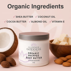 Glimmer Goddess unscented butter packaging shows clean, travel-friendly design.