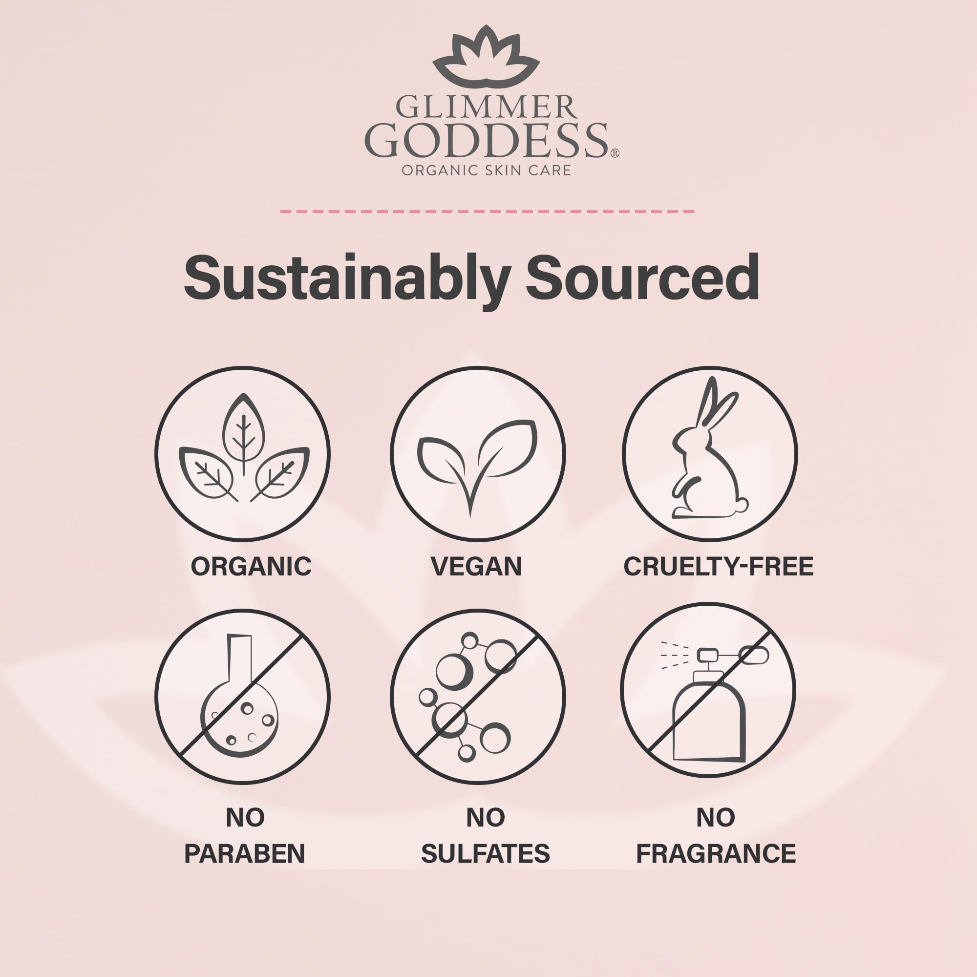 Glimmer Goddess ingredients highlight shea cocoa butter and coconut oil nourishing skin