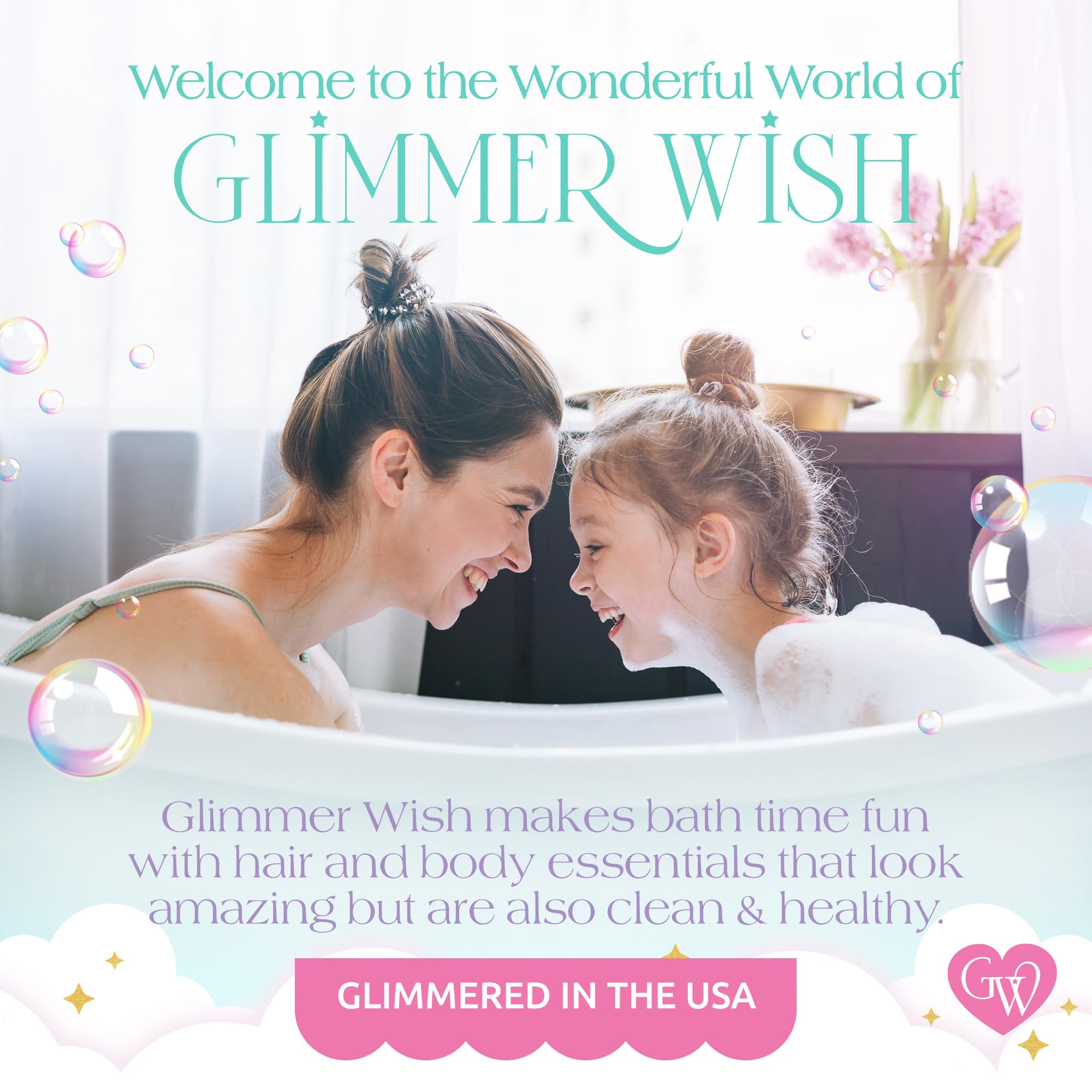 Glimmer Wish Aplicación sin enjuague: útil tras baño o natación.