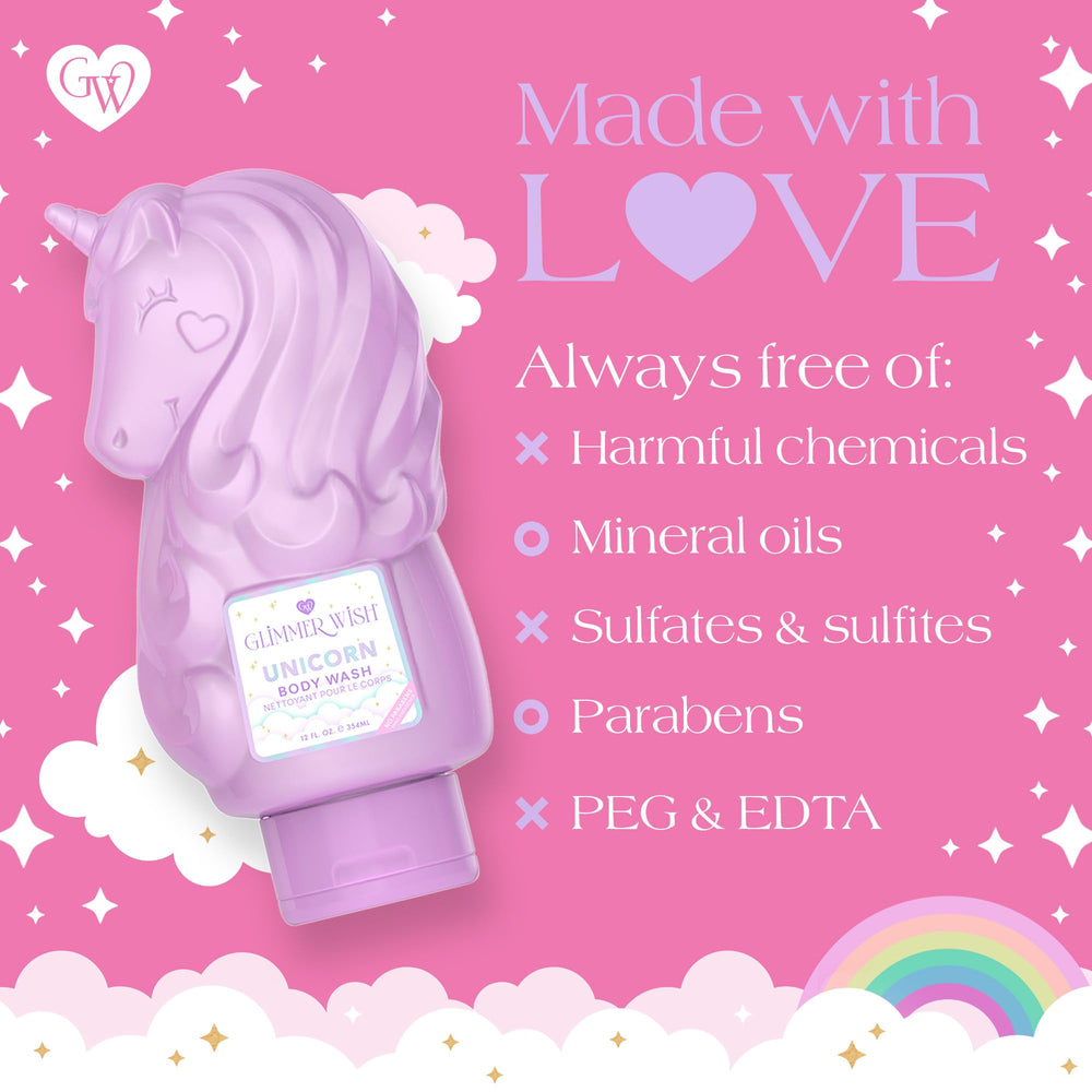 Glimmer Wish, etiqueta educativa sobre ingredients y uso seguro