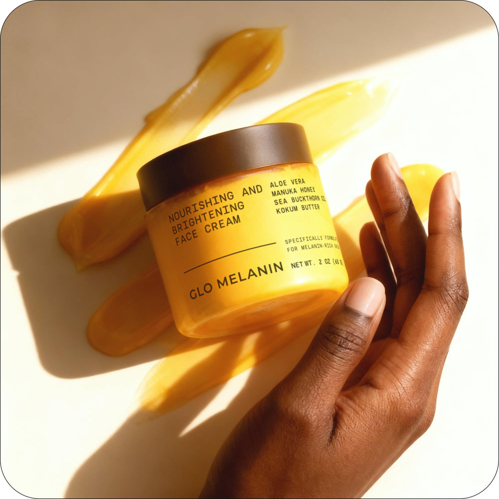 Glo Melanin crema facial nutritiva, libre de sulfatos para piel sensible