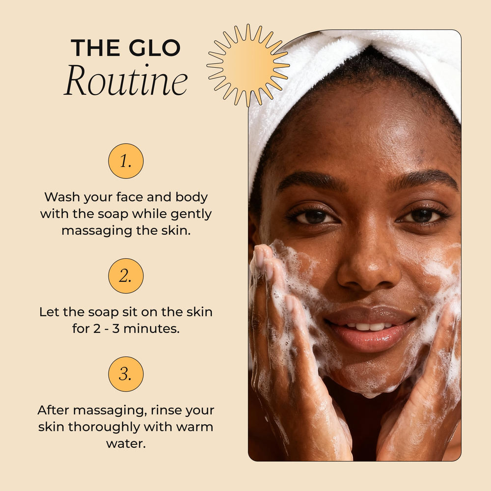 Glo Melanin-envase-sostenible: embalaje respetuoso con el medio ambiente.