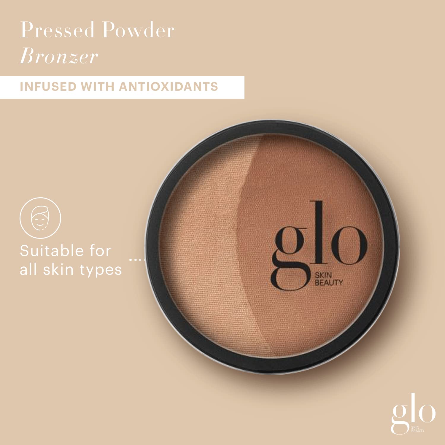 Glo Skin Beauty Bronceador Sunkiss contorno natural con brillo sutil para mejillas.