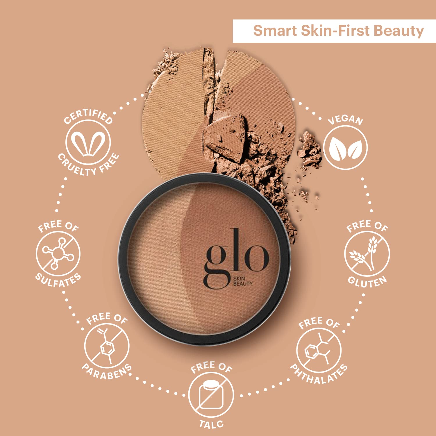 Glo Skin Beauty Bronceador prensado Sunkiss antioxidantes que realzan color y definición.