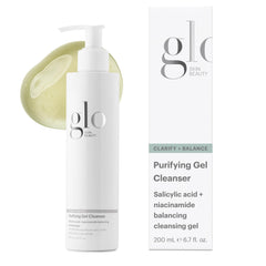 Glo Skin Beauty Purifiant Gel Nettoyant en bouteille, texture gel purifiante.