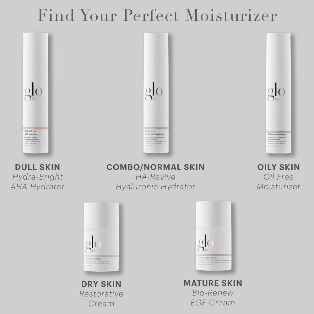 Glo Skin Beauty Restorative Cream mezcla botánica para suavizar la piel.