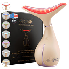 GLO24K dispositivo LED 7 colores para rostro y cuello, realza la luminosidad de la piel