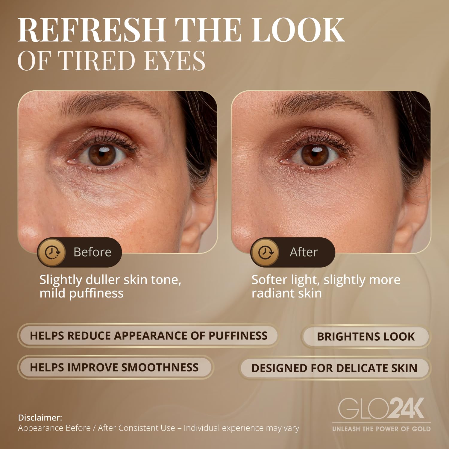 GLO24K dispositivo portátil recargable para ojos, en casa o viaje.