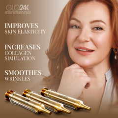 GLO24K péptidos reafirmantes, ayudan a disminuir la apariencia de arrugas.