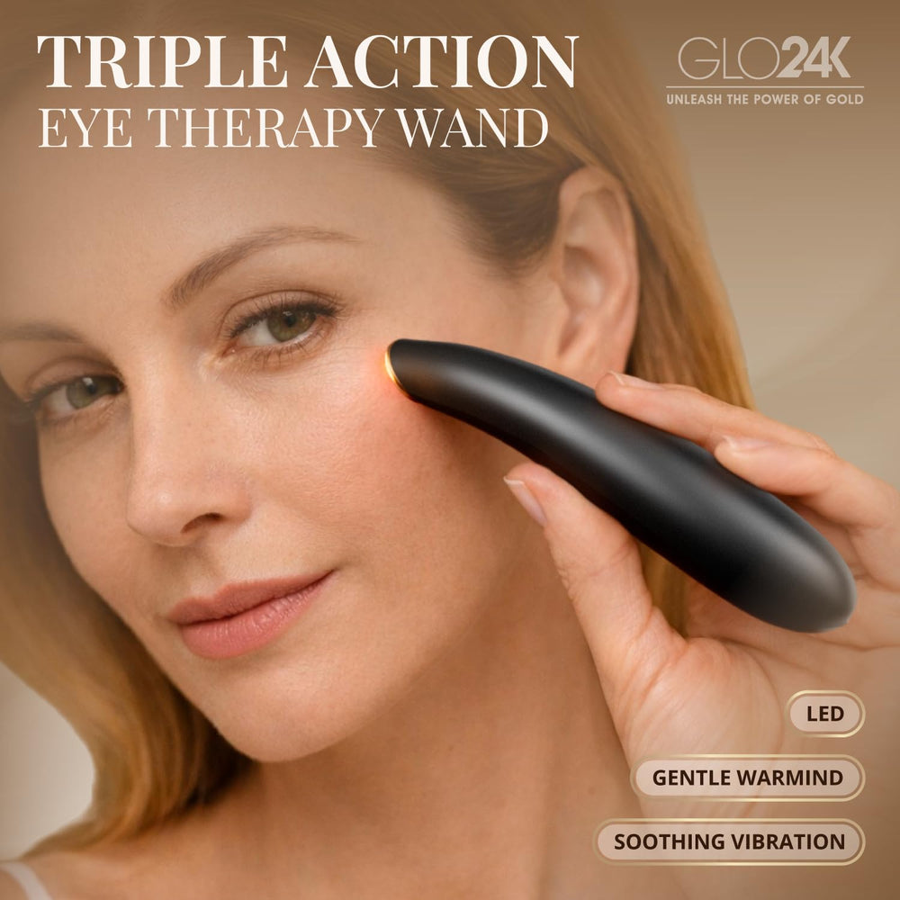 GLO24K varita ocular con vibración suave para masaje diario.