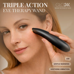 GLO24K varita ocular con vibración suave para masaje diario.