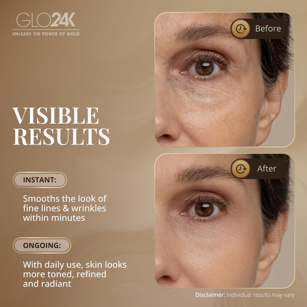 GLO24K vitaminas A, C y E: antioxidantes para la vitalidad de la piel.