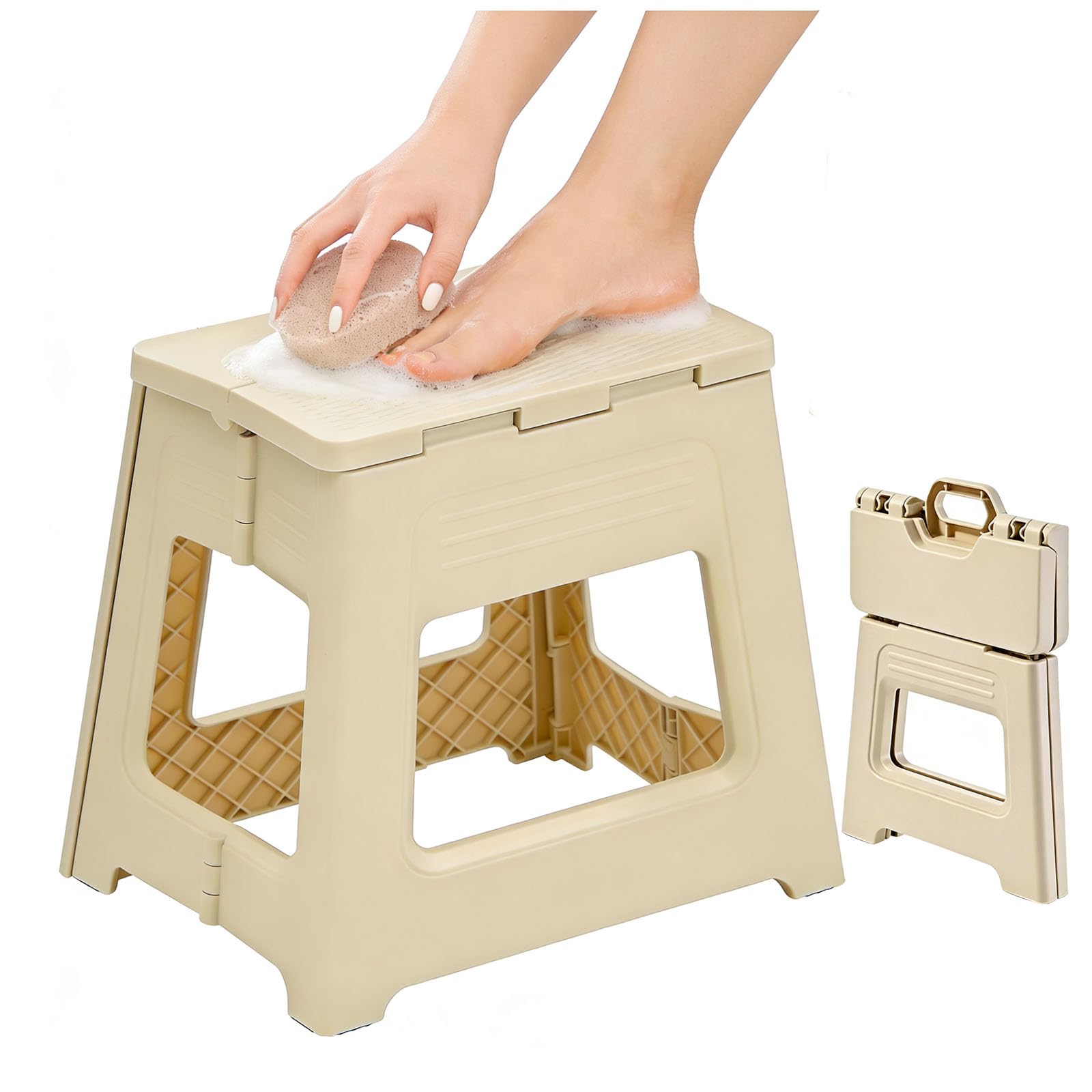 Glooyoderr asiento-ducha-plegable-pie, facilita el afeitado sin esfuerzo.